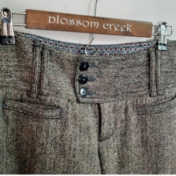 Free People Wide Leg Tweed Trousers Size 10 - Picture 3 of 9